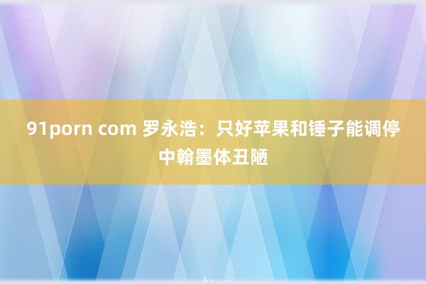 91porn com 罗永浩：只好苹果和锤子能调停中翰墨体丑陋
