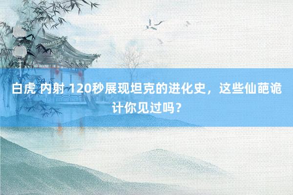 白虎 内射 120秒展现坦克的进化史，这些仙葩诡计你见过吗？