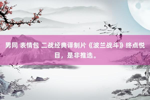 男同 表情包 二战经典译制片《波兰战斗》终点悦目，是非推选。